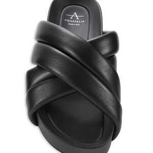 Aquatalia Black Platform Slide Sandals